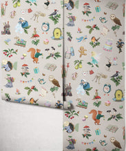 Load image into Gallery viewer, Faraway Friends Wallpaper - Colourway: Mushroom - Insitu