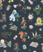 Load image into Gallery viewer, Faraway Friends Wallpaper - Colourway: Night - Swatch