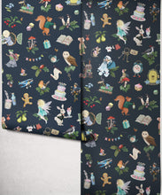 Load image into Gallery viewer, Faraway Friends Wallpaper - Colourway: Night - Insitu