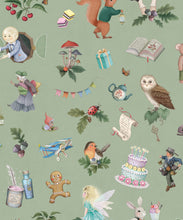 Load image into Gallery viewer, Faraway Friends Wallpaper - Colourway: Sage - Swatch