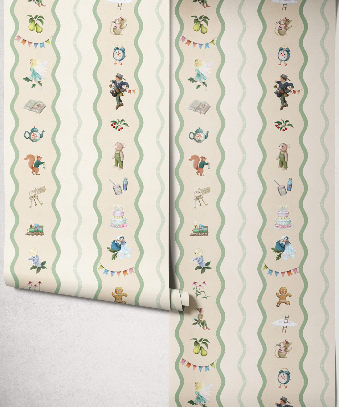 Slippery Slip Wallpaper - Colourway: Canvas - Insitu