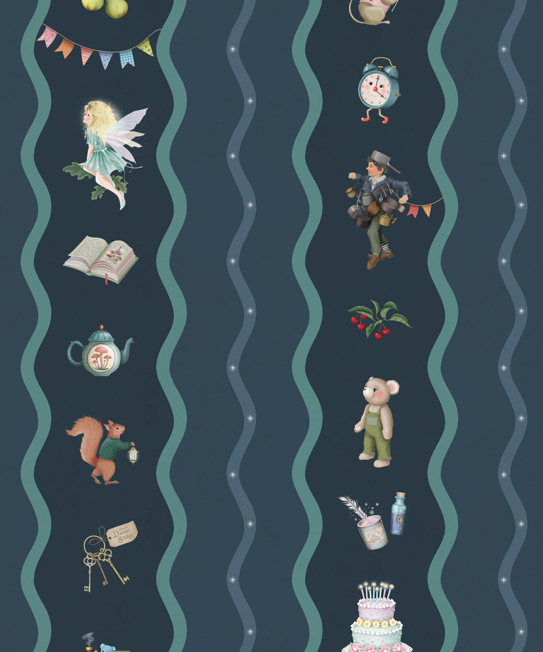Slippery Slip Wallpaper - Colourway: Night - Swatch