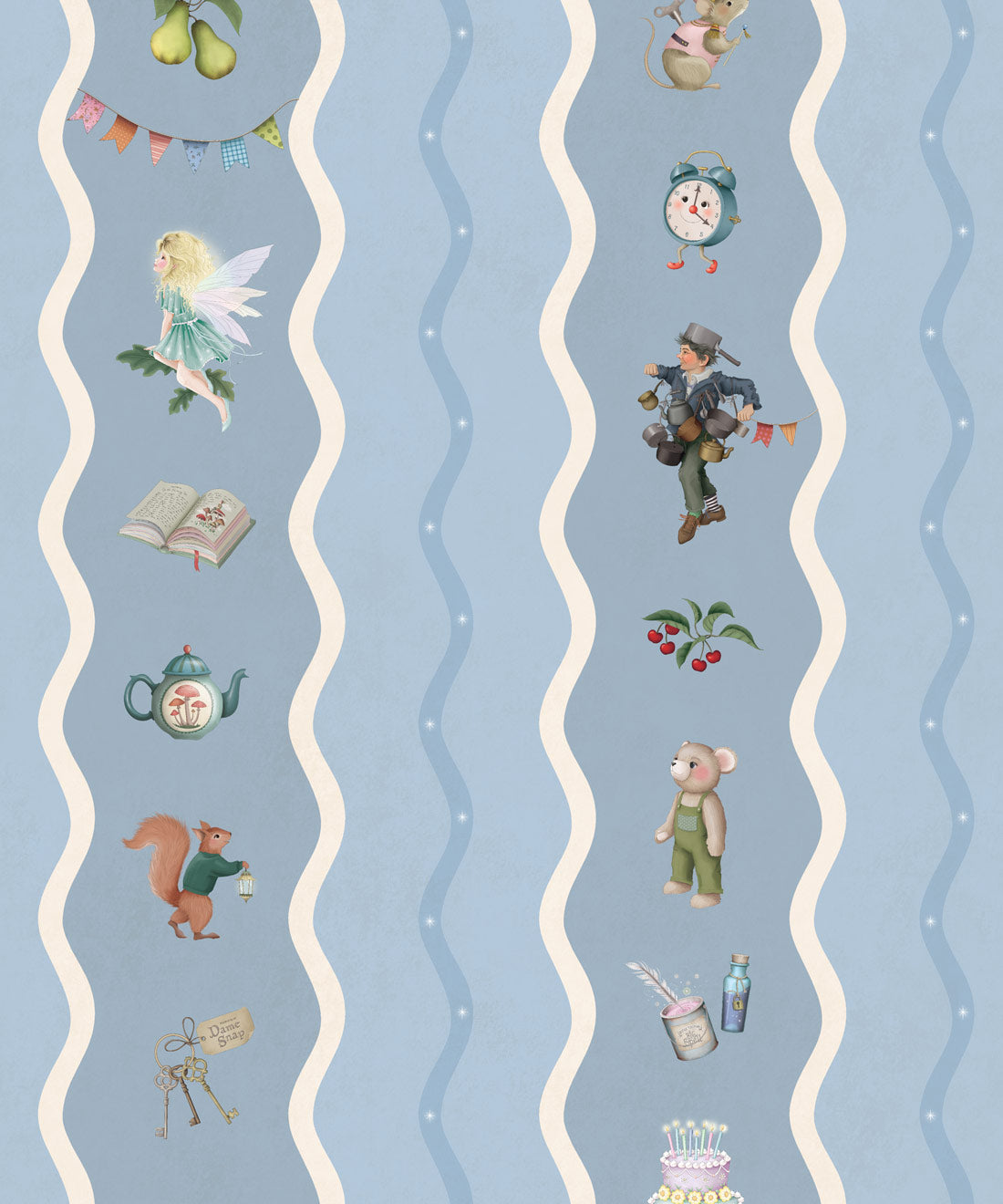 Slippery Slip Wallpaper - Colourway: Periwinkle - Swatch
