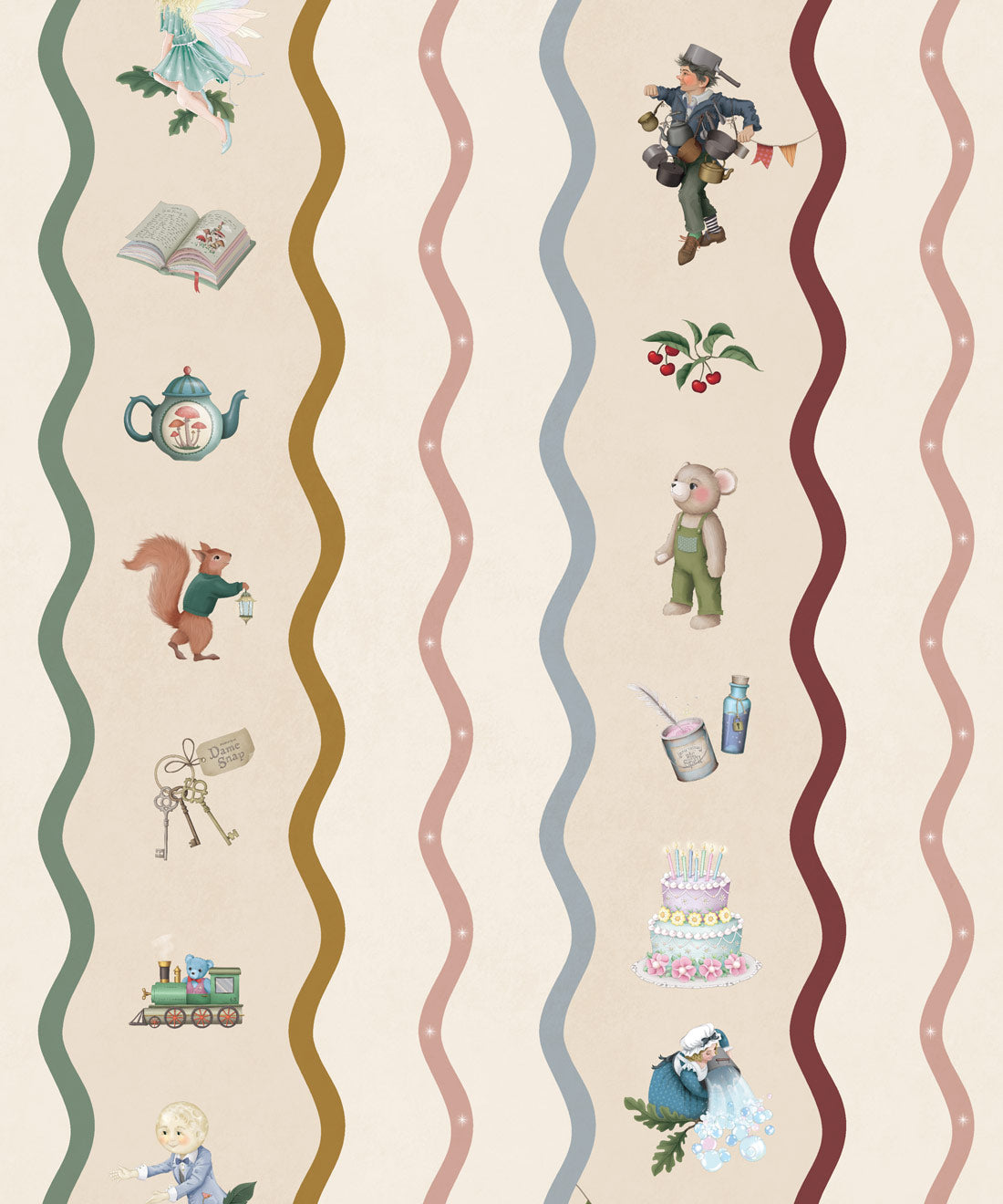 Slippery Slip Wallpaper - Colourway: Rainbow - Swatch