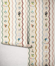 Load image into Gallery viewer, Slippery Slip Wallpaper - Colourway: Rainbow - Insitu