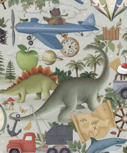 Load image into Gallery viewer, Adventureland Wallpaper • Children's Wallpaper • Misty Green • Swatch