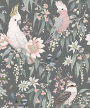 Load image into Gallery viewer, Bush Melody Wallpaper • Children's Wallpaper • Gum Gray • Swatch