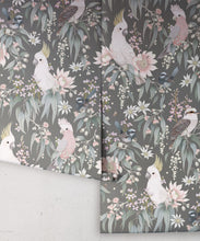 Load image into Gallery viewer, Bush Melody Wallpaper • Children's Wallpaper • Gum Gray • Roll