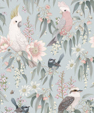 Load image into Gallery viewer, Bush Melody Wallpaper • Children's Wallpaper • Soft Blue • Swatch