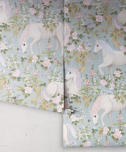 Load image into Gallery viewer, Field Of Dreams Wallpaper • Children's Wallpaper • Provincial Blue • Roll