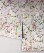 Load image into Gallery viewer, Garden Party Wallpaper • Children's Wallpaper • Soft Warm Grey • Roll