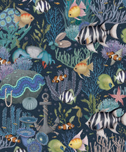 Load image into Gallery viewer, Treasure Reef Wallpaper • Children's Wallpaper • Deep ocean • Swatch