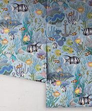 Load image into Gallery viewer, Treasure Reef Wallpaper • Children's Wallpaper • Island Blue • Roll
