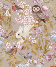 Load image into Gallery viewer, Woodlands Wallpaper • Children's Wallpaper • Taupe Grey• Swatch
