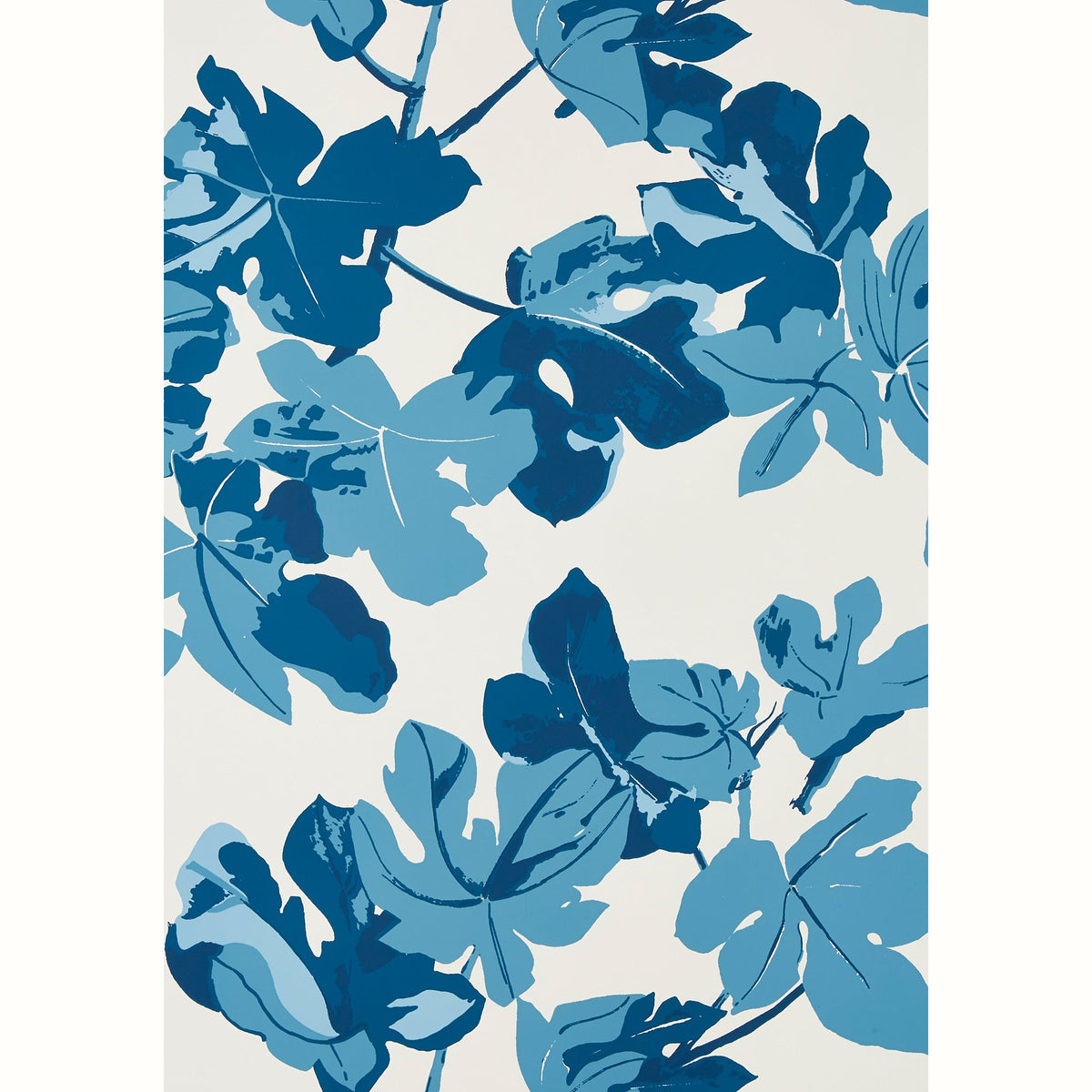 Fig Leaf Wallpaper by Peter Dunham - Gray on White