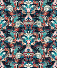 Load image into Gallery viewer, Filigree Type II Vinyl Wallpaper - Colourway: Indigo - Swatch - Commercial Wallcoverings