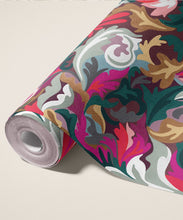 Load image into Gallery viewer, Filigree Type II Vinyl Wallpaper - Colourway: Magenta - Roll - Commercial Wallcoverings