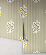 Load image into Gallery viewer, Piper,Nooooo Wallpaper | Colourway: Olive &amp; Yellow | Anything But Basic Collection | Gray Benko x Milton&amp;King | Roll