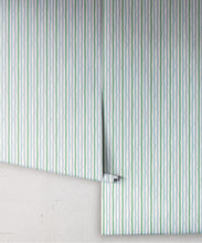 Load image into Gallery viewer, Can’t Keep It Straight Wallpaper | Colourway: Blue &amp; Green | Anything But Basic Collection | Gray Benko x Milton&amp;King | Roll