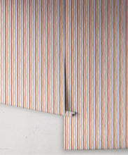 Load image into Gallery viewer, Can’t Keep It Straight Wallpaper | Colourway: Brick &amp; Periwinkle | Anything But Basic Collection | Gray Benko x Milton&amp;King | Roll