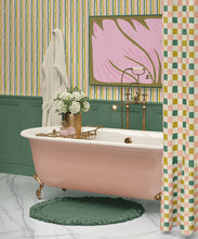 Load image into Gallery viewer, Can’t Keep It Straight Wallpaper | Colourway: Chartreuse, Green &amp; Pink | Anything But Basic Collection | Gray Benko x Milton&amp;King | Insitu
