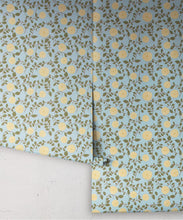 Load image into Gallery viewer, Mary Lennox Wallpaper | Colourway: Blue &amp; Yellow | Anything But Basic Collection | Gray Benko x Milton&amp;King | Roll