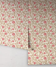 Load image into Gallery viewer, Mary Lennox Wallpaper | Colourway: Olive &amp; Red | Anything But Basic Collection | Gray Benko x Milton&amp;King | Roll