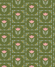 Load image into Gallery viewer, Flora Wallpaper | Colourway: Green &amp; Pink | Anything But Basic Collection | Gray Benko x Milton&amp;King | Swatch