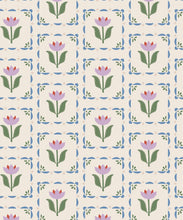 Load image into Gallery viewer, Flora Wallpaper | Colourway: Lavender &amp; Green | Anything But Basic Collection | Gray Benko x Milton&amp;King | Swatch