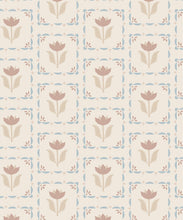 Load image into Gallery viewer, Flora Wallpaper | Colourway: Taupe &amp; Blue | Anything But Basic Collection | Gray Benko x Milton&amp;King | Swatch