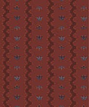 Load image into Gallery viewer, Wigglesworth Wallpaper | Colourway: Burgundy &amp; Blue | Anything But Basic Collection | Gray Benko x Milton&amp;King | Swatch