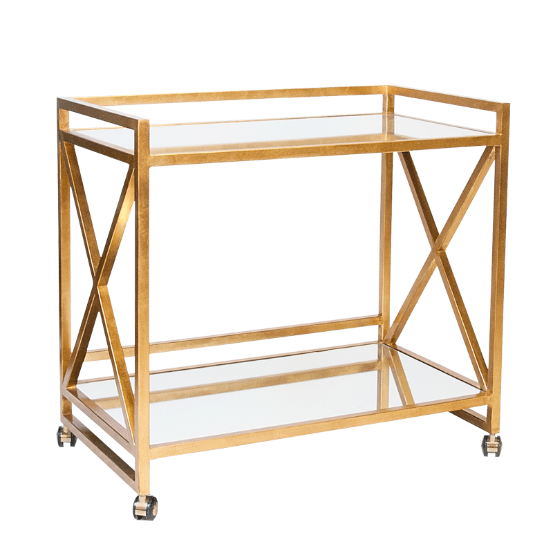 gold leaf bar cart