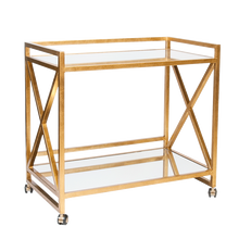 Load image into Gallery viewer, gold leaf bar cart