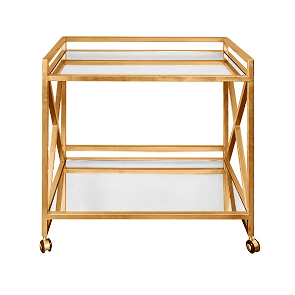 gold leaf bar cart