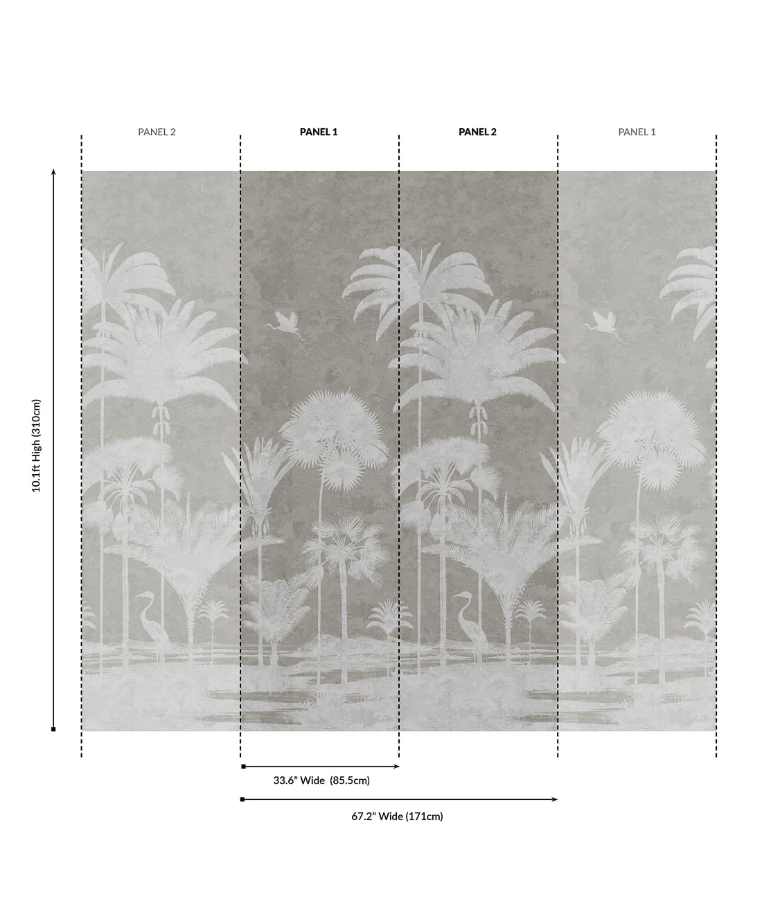 Shadow Palms Grasscloth Mural - Image 4