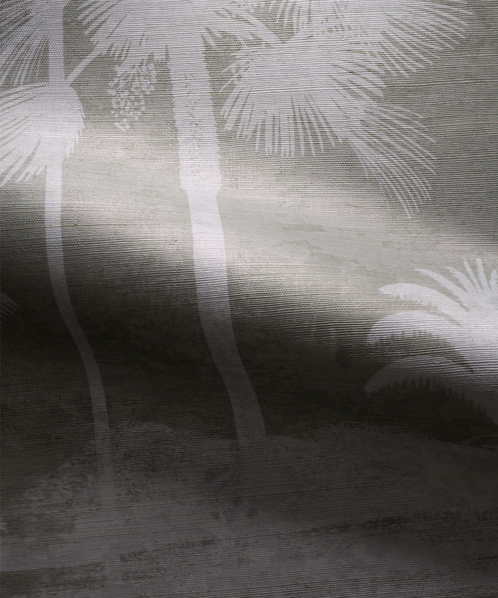 Shadow Palms Grasscloth Wallpaper - Colorway: Beige - Rich Traditions Collection - Swatch