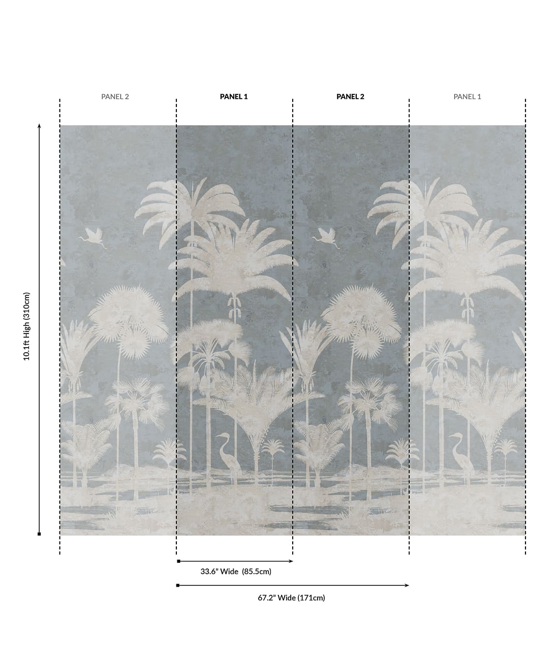 Shadow Palms Grasscloth Mural - Image 6