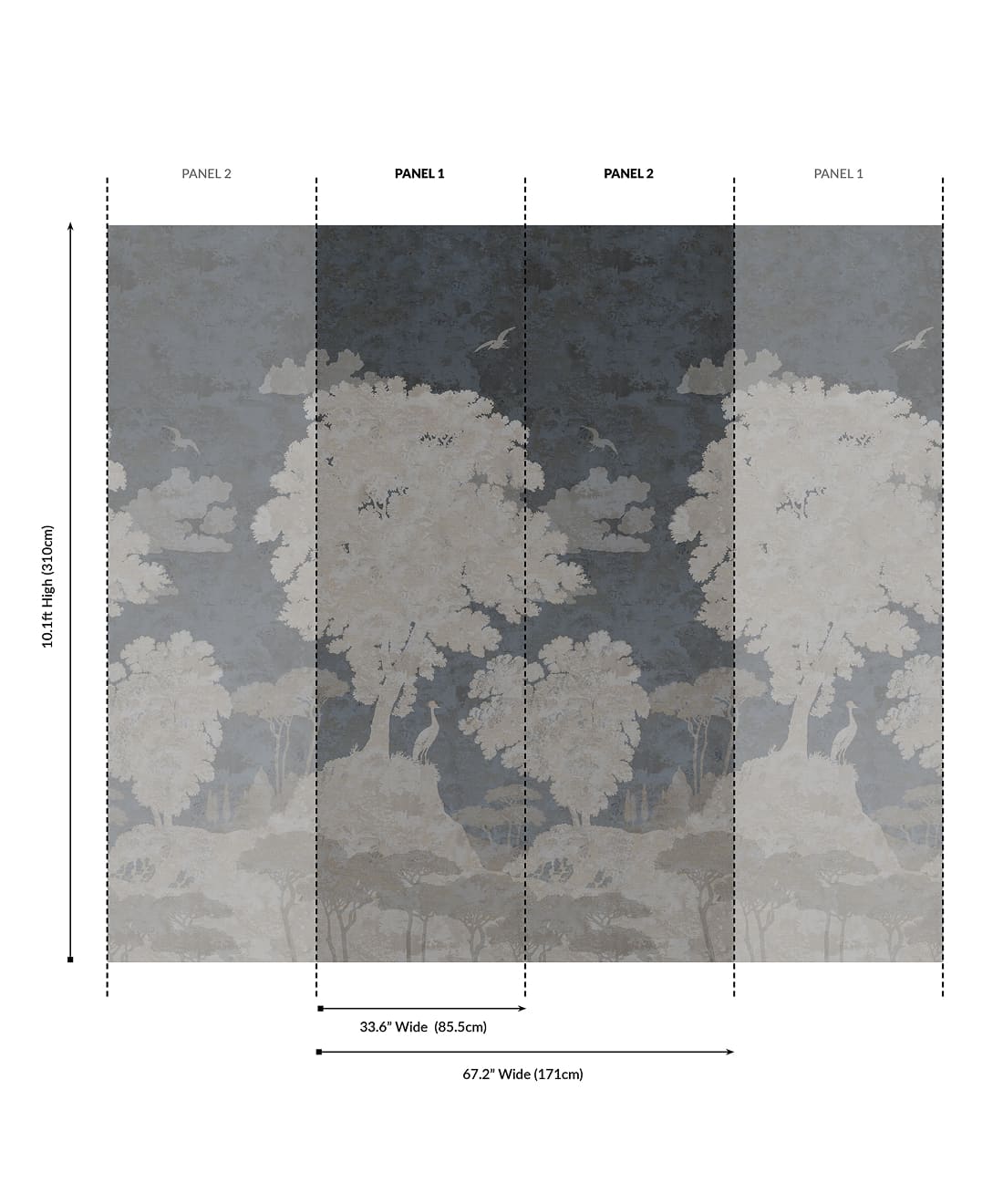 Tuscan Landscape Grasscloth Mural - Image 4
