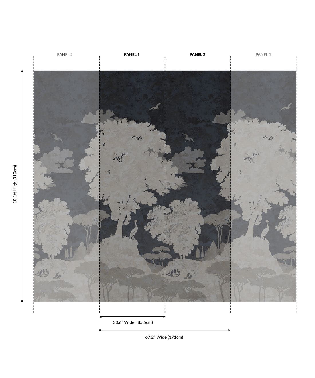 Tuscan Landscape Grasscloth Mural - Image 6