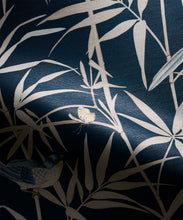 Load image into Gallery viewer, Bamboo Grasscloth Wallpaper - Colorway: Navy - Rich Traditions Collection - Swatch