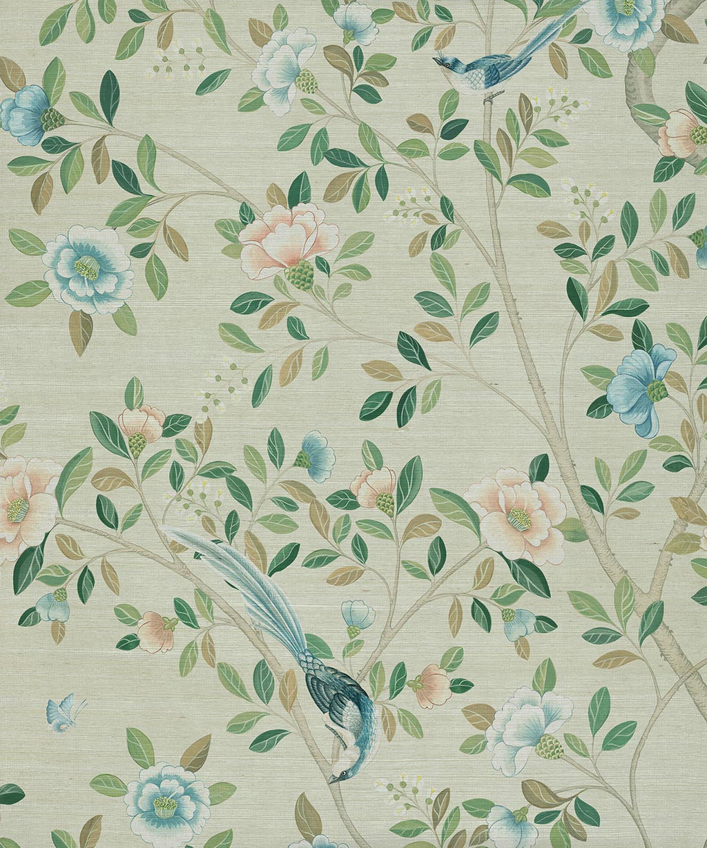 Camellia Tree Grasscloth Mural - Image 3