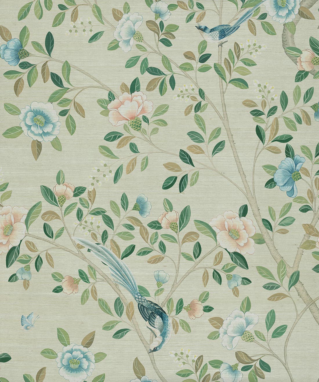 Camellia Tree Grasscloth Mural - Image 3