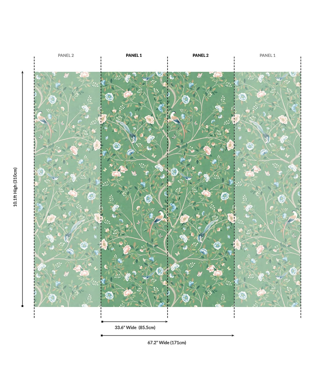 Camellia Tree Grasscloth Mural - Image 6