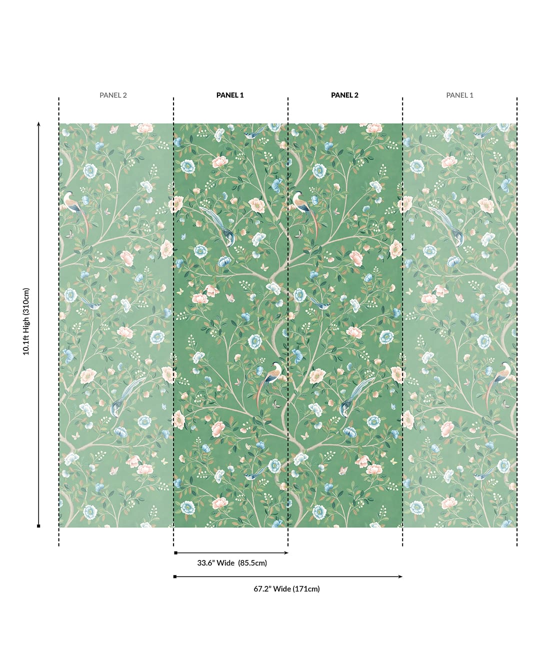 Camellia Tree Grasscloth Mural - Image 6