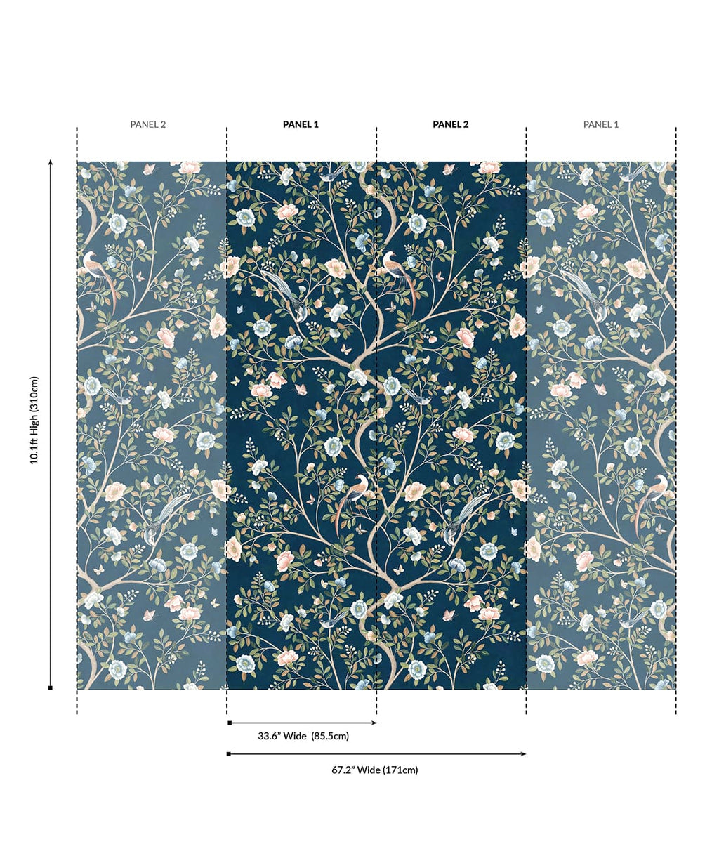 Camellia Tree Grasscloth Mural - Image 8