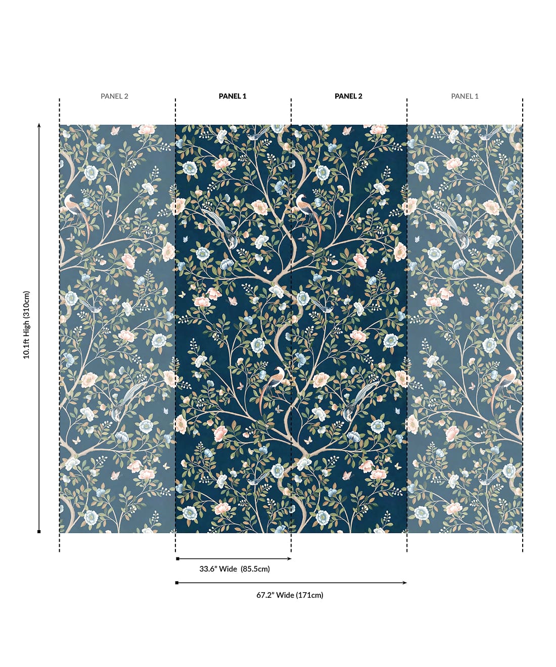 Camellia Tree Grasscloth Mural - Image 8