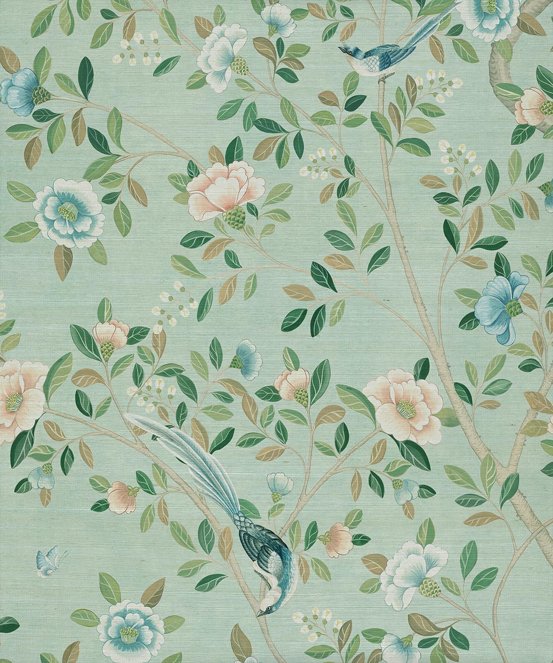 Camellia Tree Grasscloth Mural - Image 11