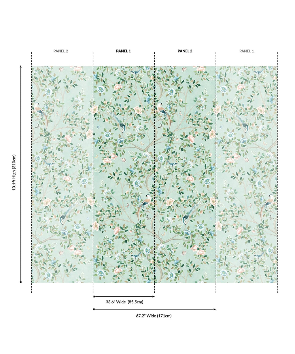 Camellia Tree Grasscloth Mural - Image 12