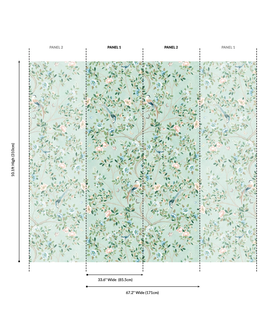 Camellia Tree Grasscloth Mural - Image 12