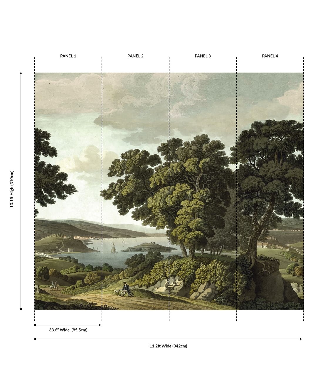 English Landscape Grasscloth Mural - Image 4